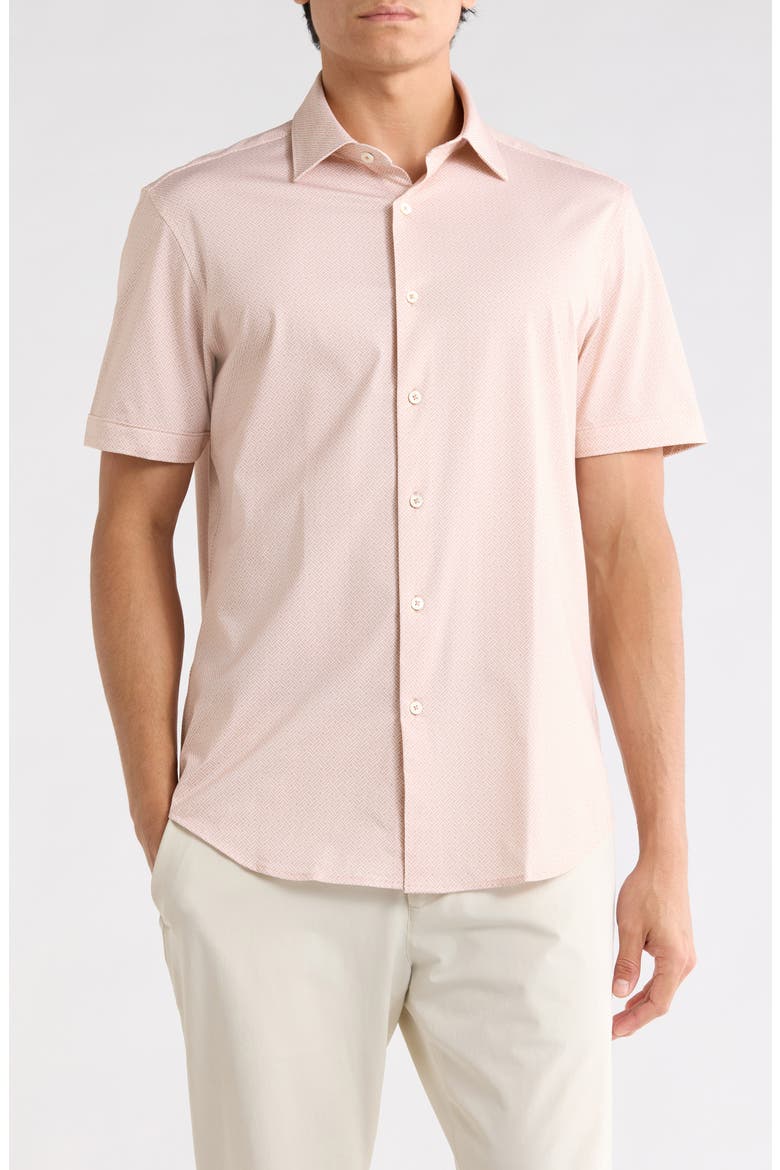 Short Sleeve Woven Shirt, Main, color, PAPAYA
