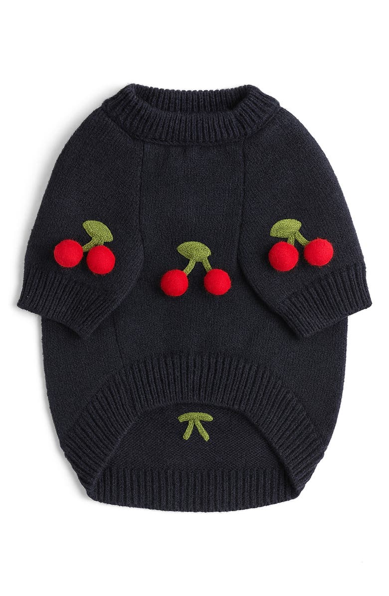 Found My Animal Cherries 3D Icon Dog Sweater, Alternate, color, Blue