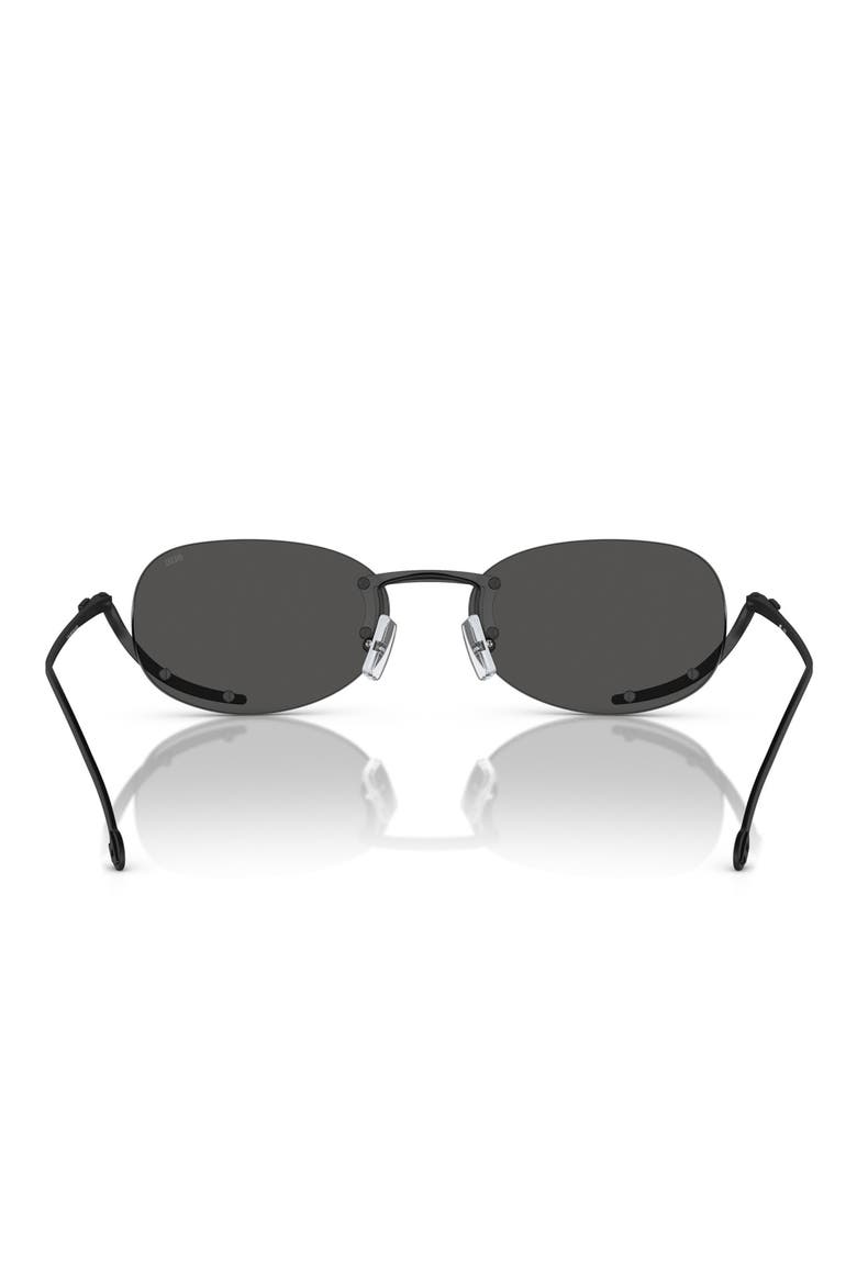 53mm Oval Sunglasses, Alternate, color, MATTE BLACK / DARK GREY