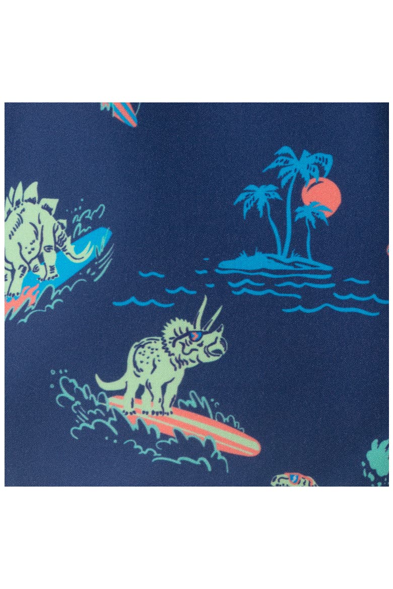 Kids' Skater Dog T-Shirt & Swim Shorts Set, Alternate, color, NAVY DINO