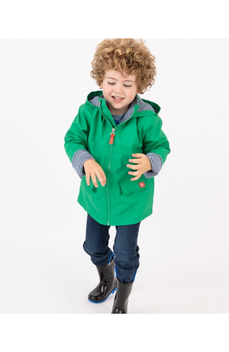 Widgeon Hooded Zip Front Raincoat, Alternate, color, Golf Green