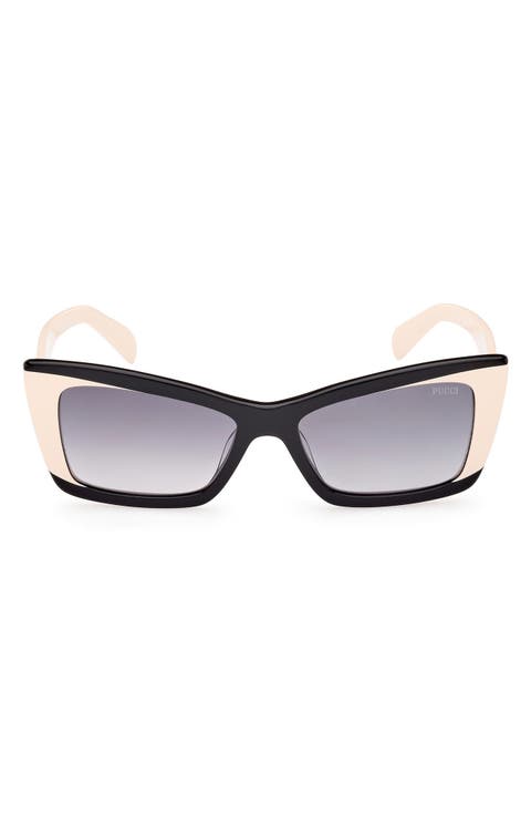 54mm Gradient Geometric Sunglasses