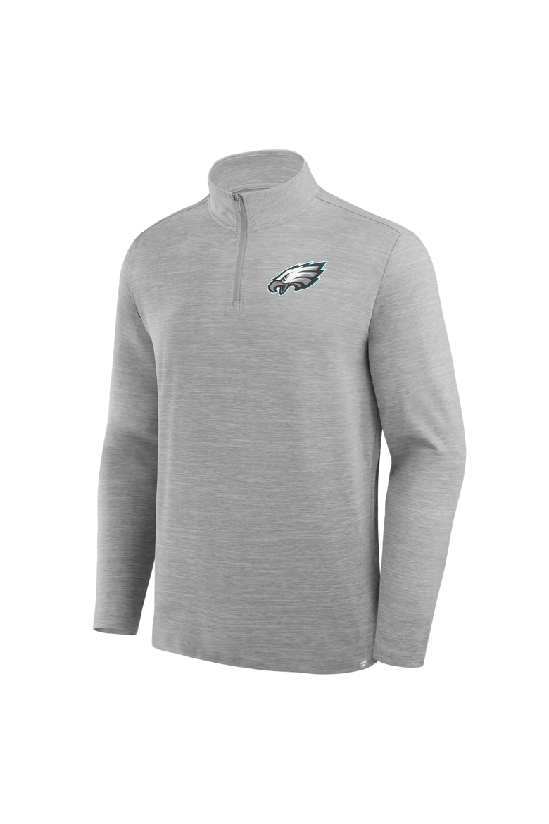 Men's Fanatics Heather Gray Philadelphia Eagles Clutch Quarter-Zip Pullover, Alternate, color, Heather Gray