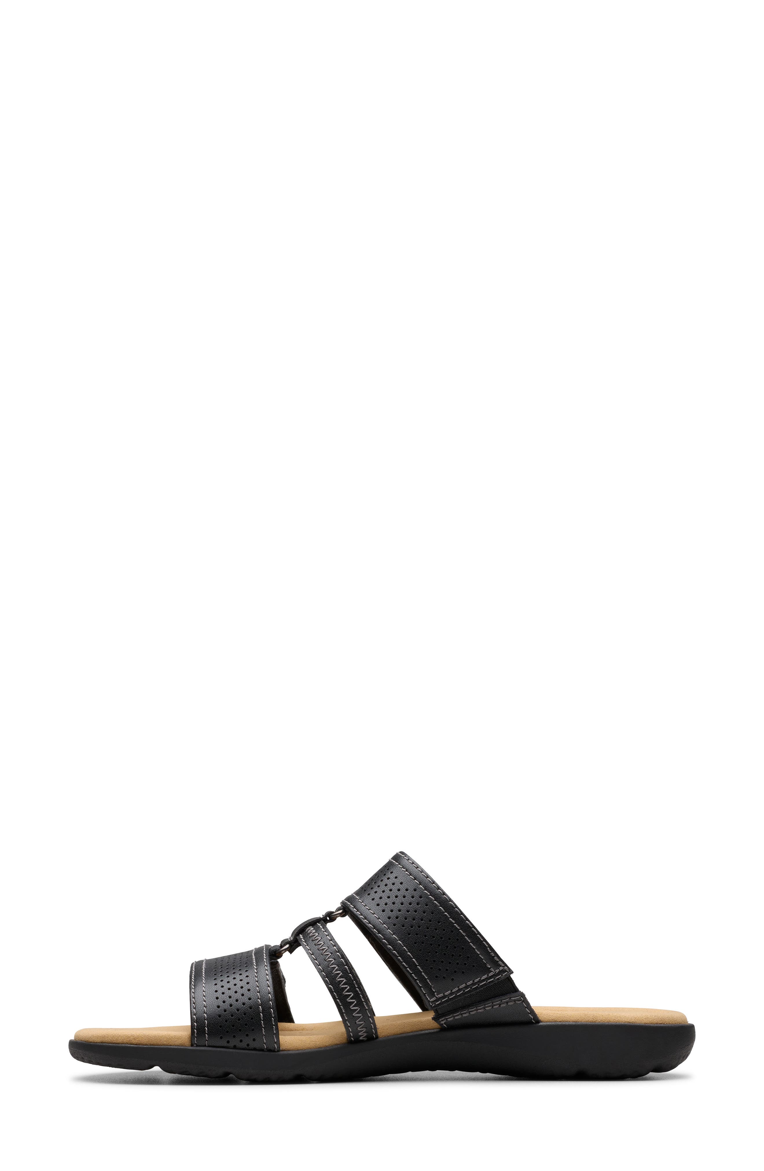 Clarks<sup>®</sup> Elizabella Ave Slide Sandal, Alternate, color, Black Leather