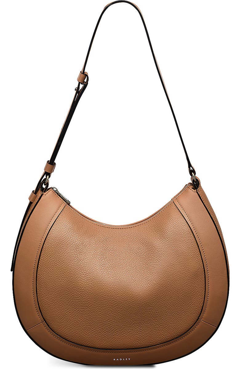 Radley Merchant Hall Large Leather Crescent Shoulder Bag, Main, color, Chai