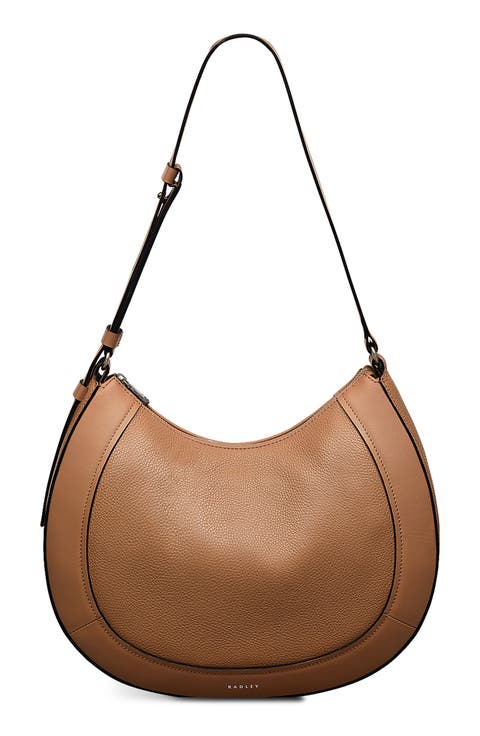 Merchant Hall Large Leather Crescent Shoulder Bag
