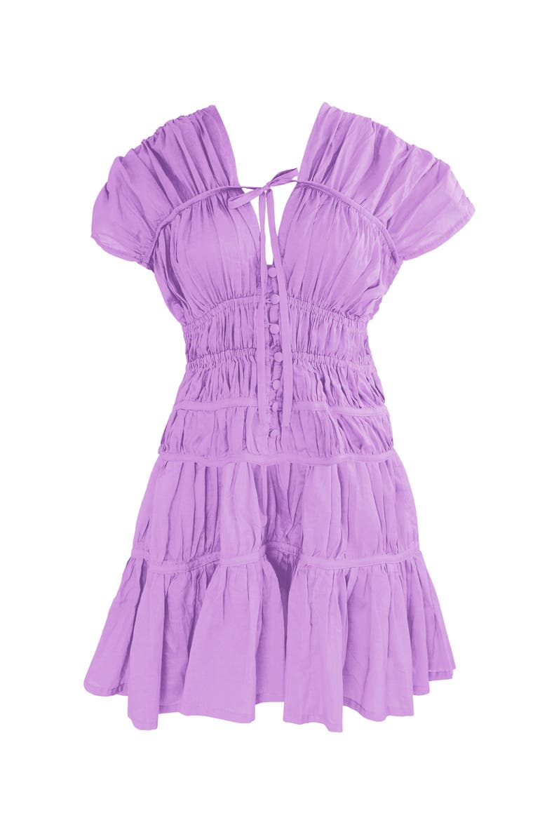 BRUNNA.CO The Srikandi Ruffle Mini Dress, Main, color, Purple