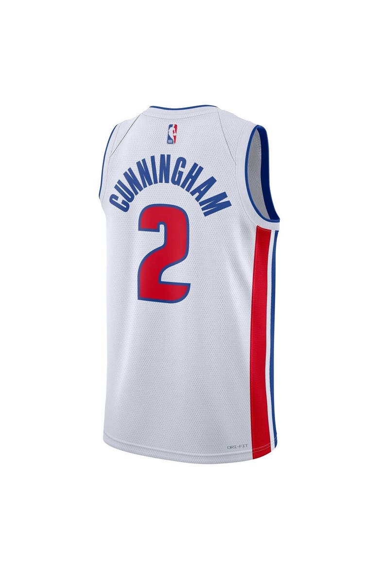 Unisex Nike Cade Cunningham White Detroit Pistons Swingman Jersey - Association Edition, Alternate, color, White