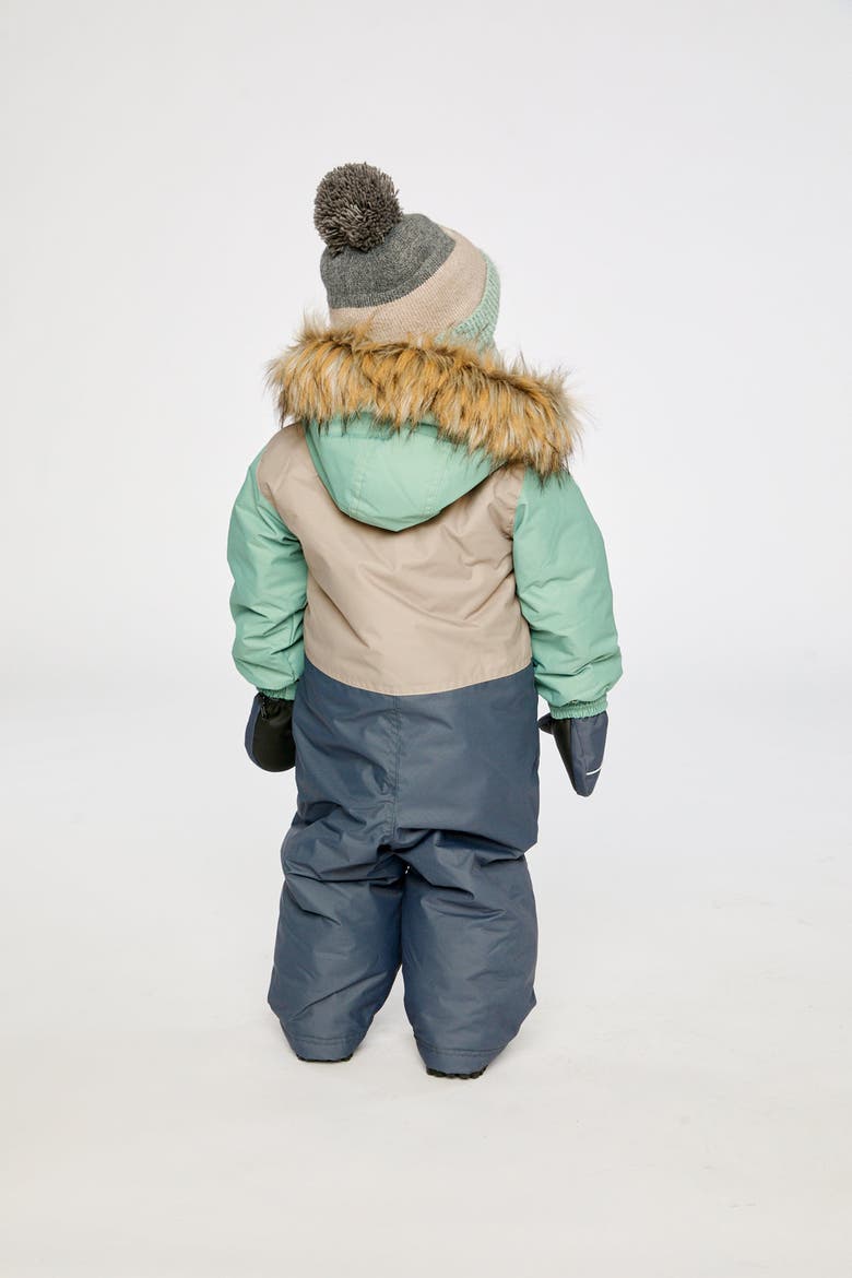 Play Car Seat Crotch Zipper Fleece Neckwarmer One Piece Snowsuit, Alternate, color, Cool Dark Grey