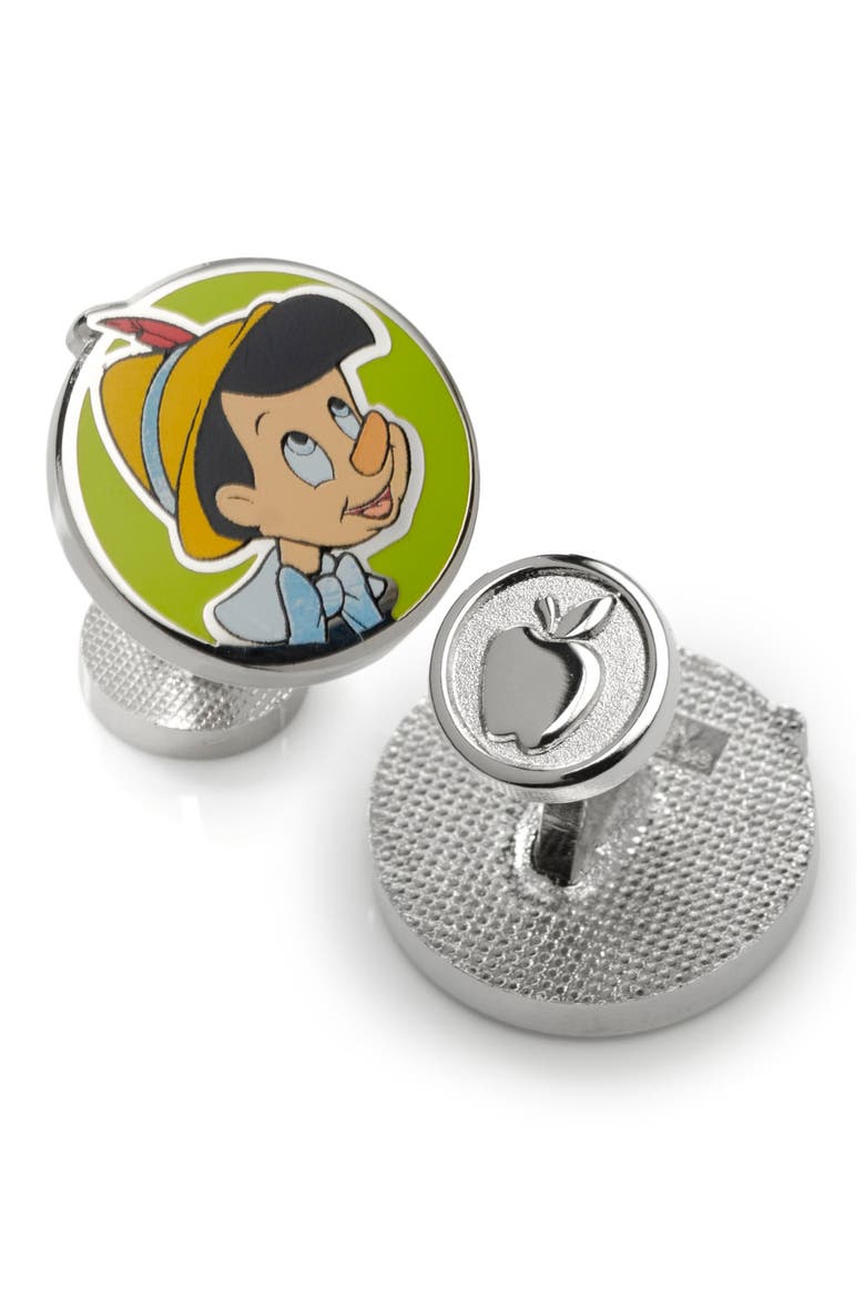 x Disney Pinocchio Cuff Links, Main, color, GREEN