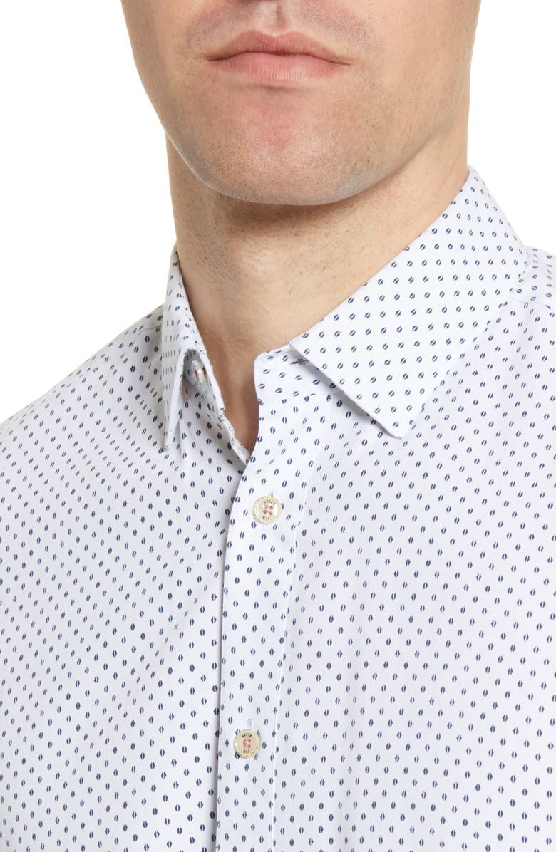 Ted Baker London Polynosic Slim Fit Geo Print Long Sleeve Button-Up Shirt, Alternate, color,