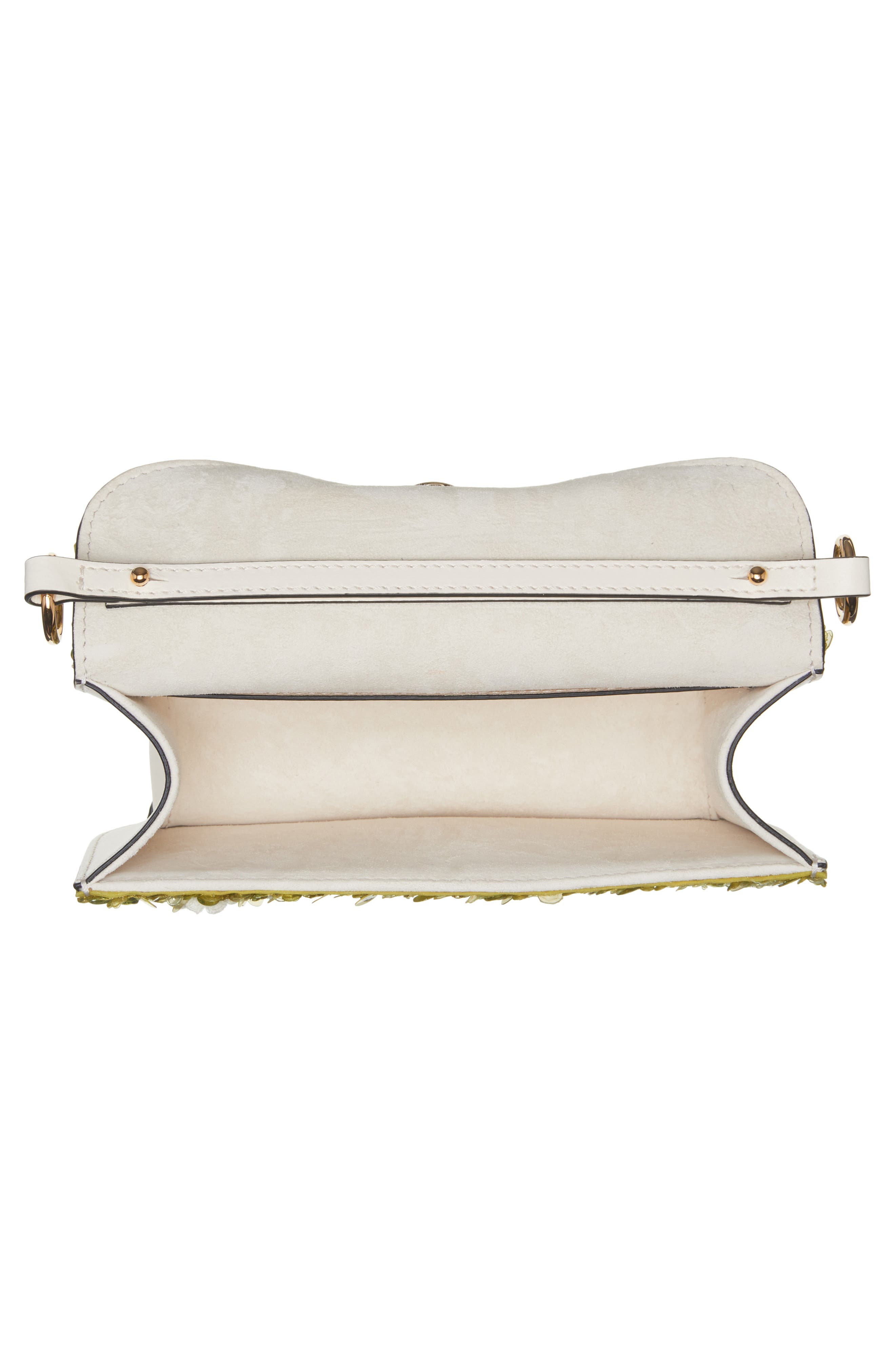 Valentino Garavani Small Daisy Locò Leather Shoulder Bag, Alternate, color, Verde-Avorio/ Ivory