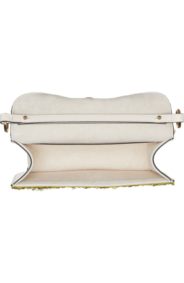 Valentino Garavani Small Daisy Locò Leather Shoulder Bag, Alternate, color, Verde-Avorio/ Ivory