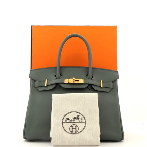 Pre-owned Hermes Hermes Birkin Handbag Green Epsom With Gold Hardware 30 In Green