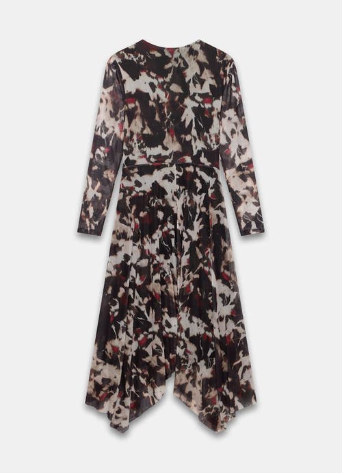 Mint Velvet Abstract Printed Midi Dress In Black