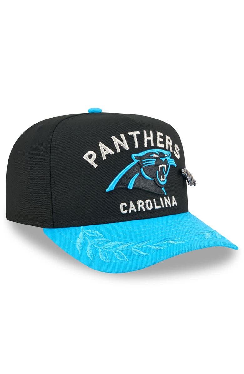 New Era Men's New Era Black/Blue Carolina Panthers 2025 NFL Draft On Stage A-Frame 59FIFTY Fitted Hat, Alternate, color, 