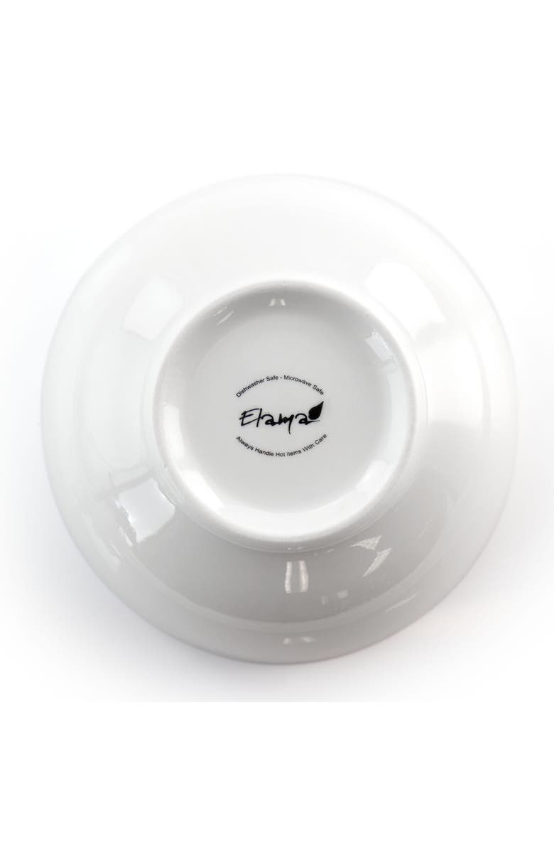 Elama Owen 18 Piece Porcelain Dinnerware Set with 2 Large Serving Bowls, Alternate, color, White