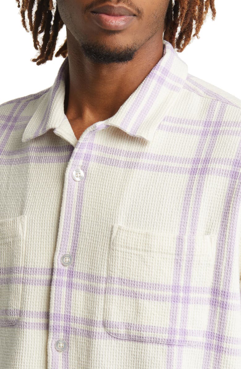 Obey Bennie Regular Fit Plaid Short Sleeve Cotton Button-Up Shirt, Alternate, color,
