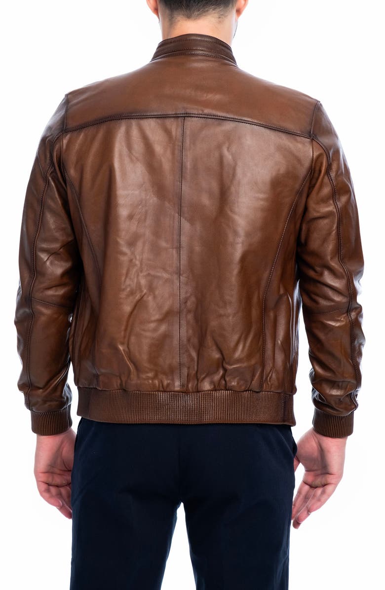 VELLAPAIS Larue Leather Jacket, Alternate, color, Brown