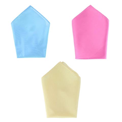 The Gatsby 12 inch Solid Silk Pocket Square Trio