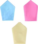 Trafalgar The Gatsby 12 inch Solid Silk Pocket Square Trio