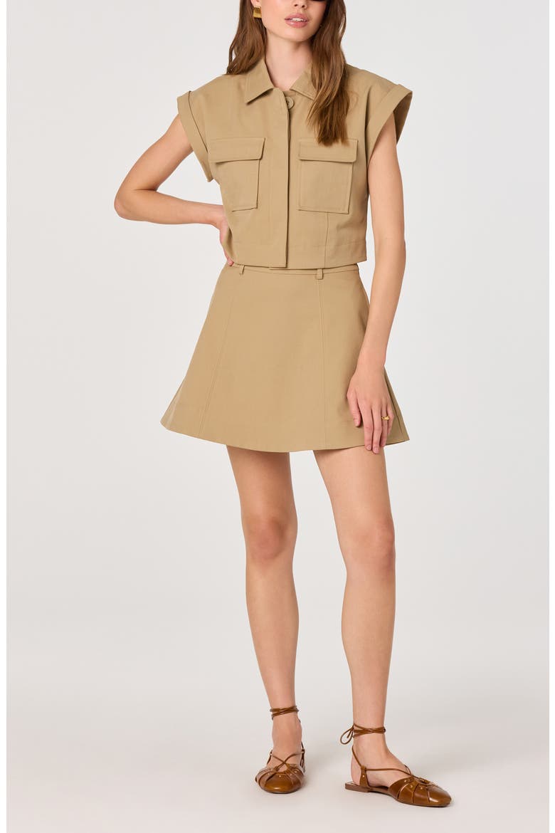 Cairn Placket Button-Up Crop Top, Alternate, color, KHAKI