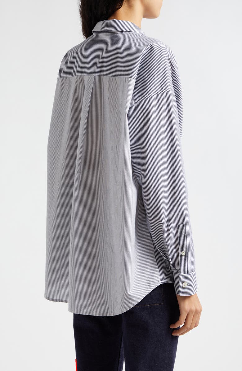 ATM Anthony Thomas Melillo Mixed Stripe Oversize Button-Up Shirt, Alternate, color, 