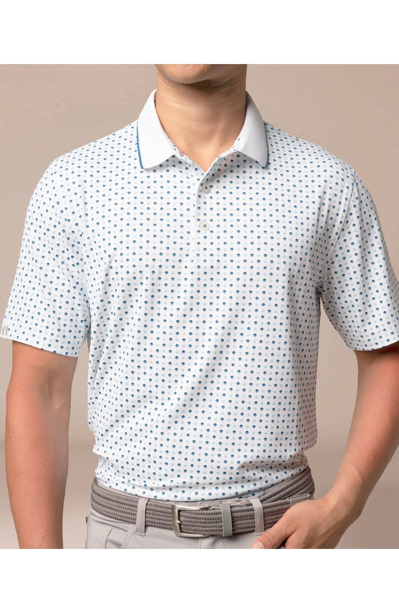 ASHWORTH GOLF All In Polo, Alternate, color, White/Poseidon/Atlantis