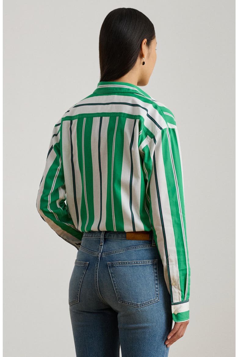 Relaxed Fit Striped Broadcloth Shirt, Alternate, color, GREEN