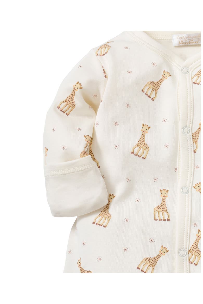 Sophie La Girafe Print Convertible Pima Cotton Gown, Alternate, color, ECRU