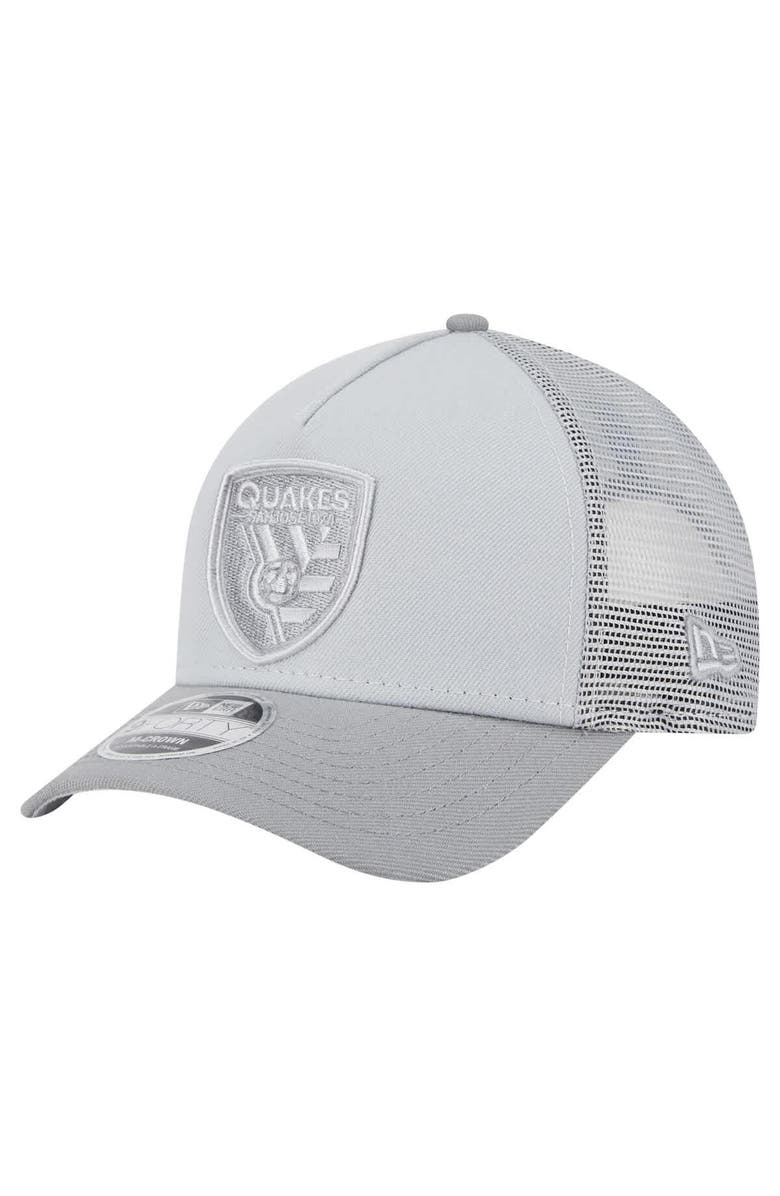 New Era Men's New Era Gray San Jose Earthquakes Color Pack 9FORTY A-Frame Adjustable Trucker Hat, Main, color, Gray