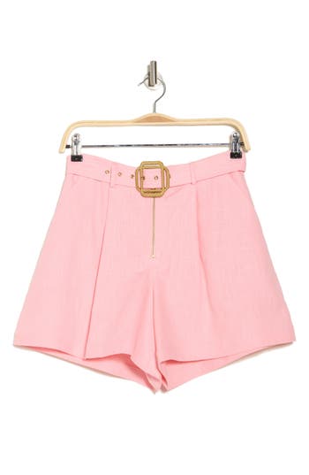 Ramy Brook Aspyn Belted Shorts In Pink Tulip