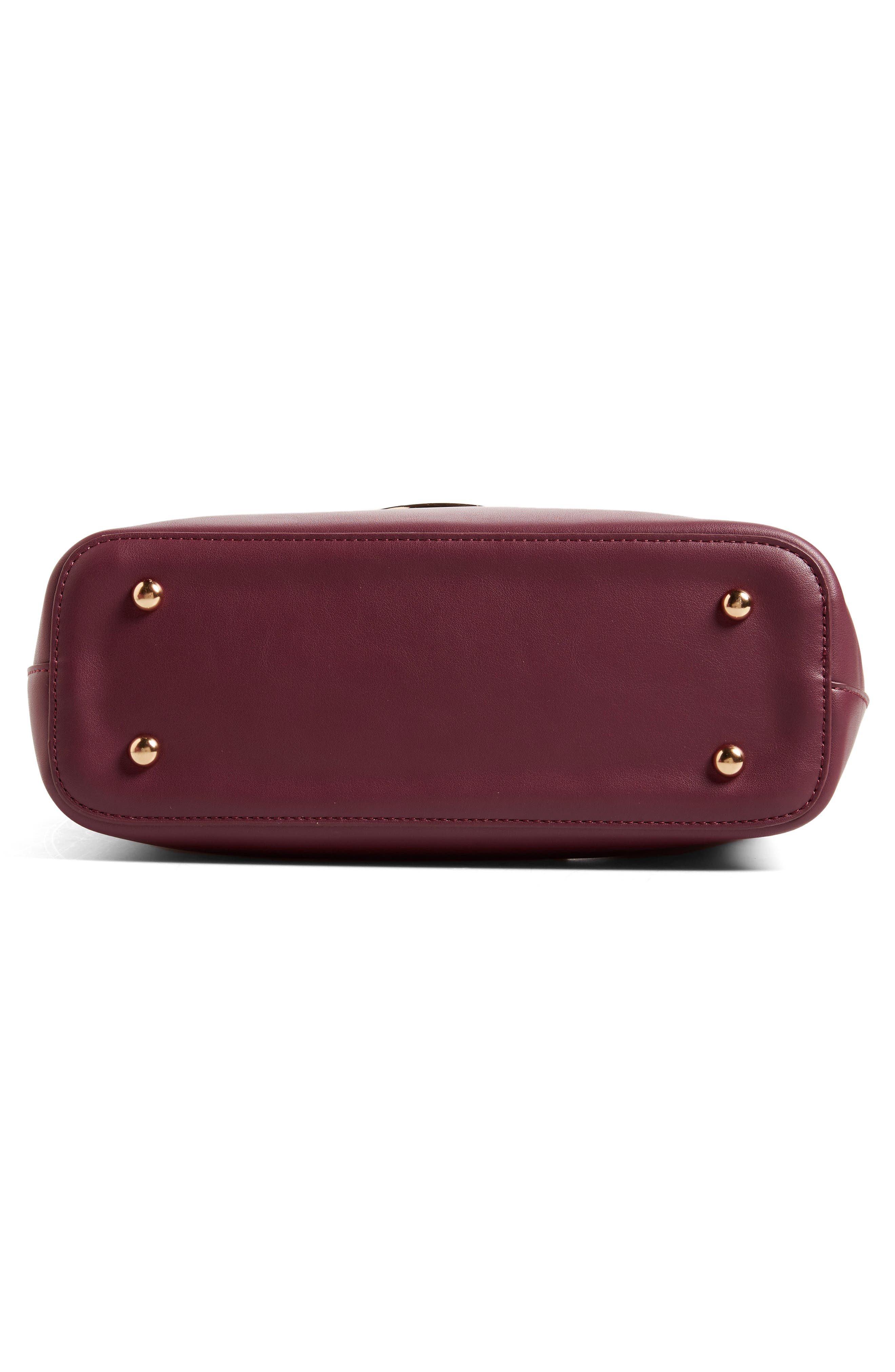 Metal Handle Faux Leather Crossbody Bag, Alternate, color, BLUSH