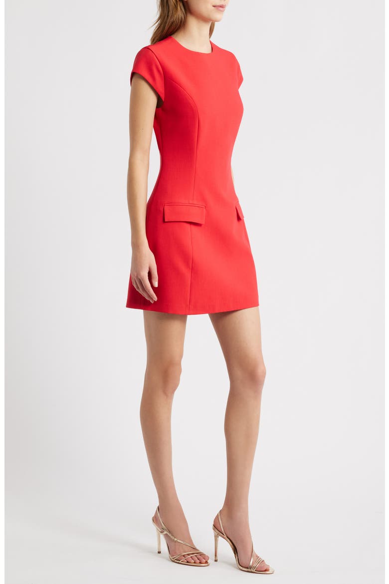 Marie Cap Sleeve Minidress, Alternate, color, RED