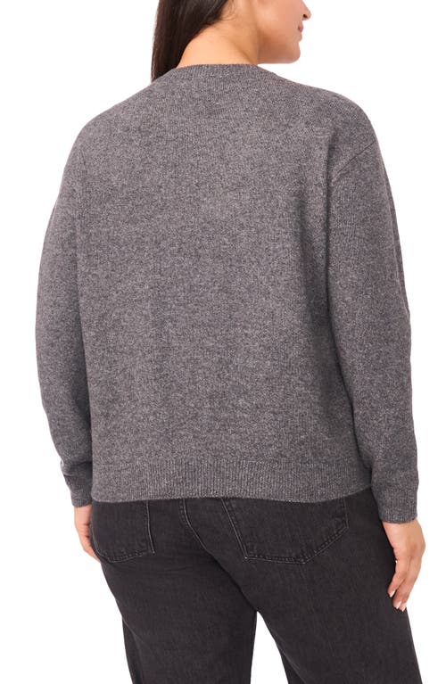 Cece Floral Appliqué Crewneck Sweater In Brown