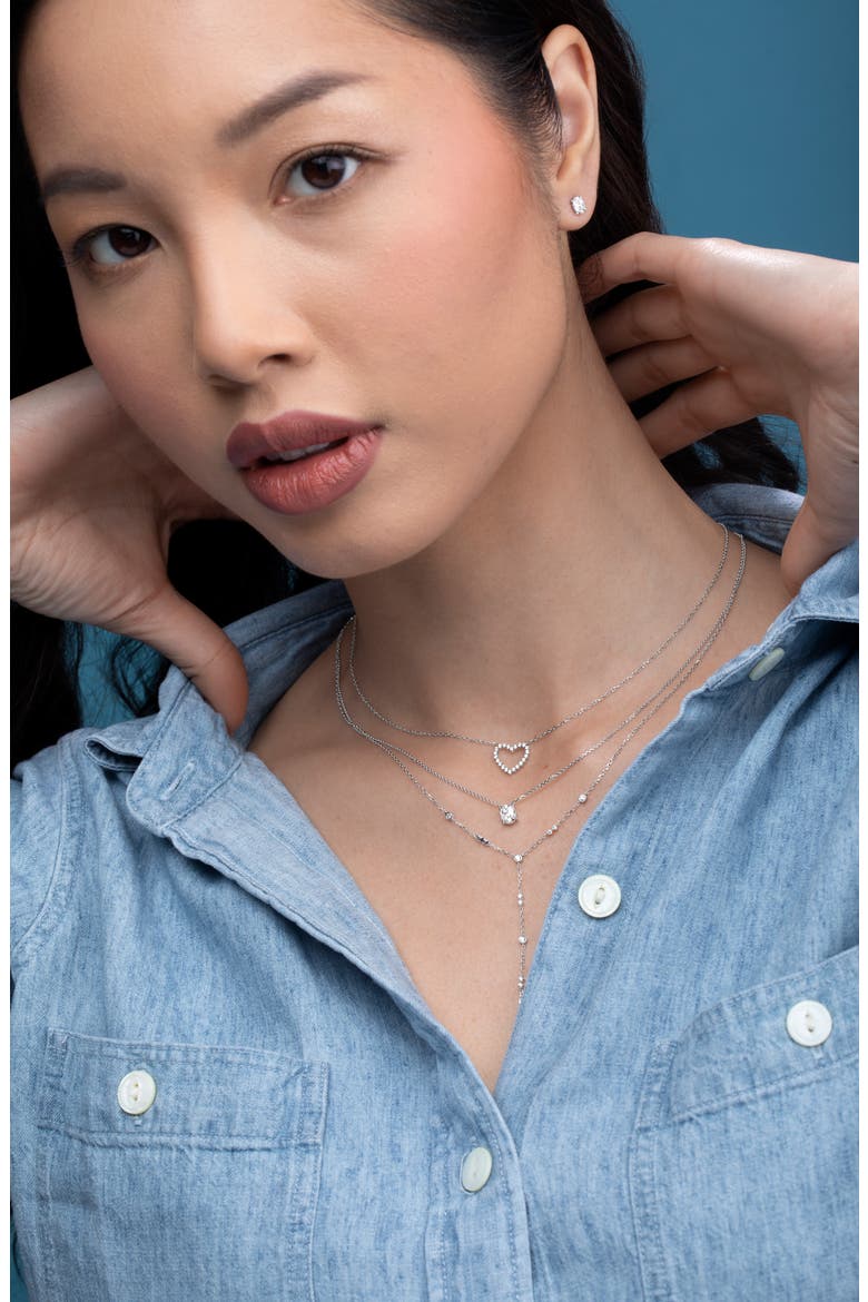 Mika Diamond Pendant Necklace (Nordstrom Exclusive), Alternate, color, 18K WHITE GOLD