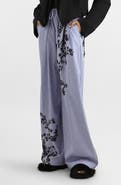 Dolce&Gabbana Embroidered Wide Leg Poplin Pants