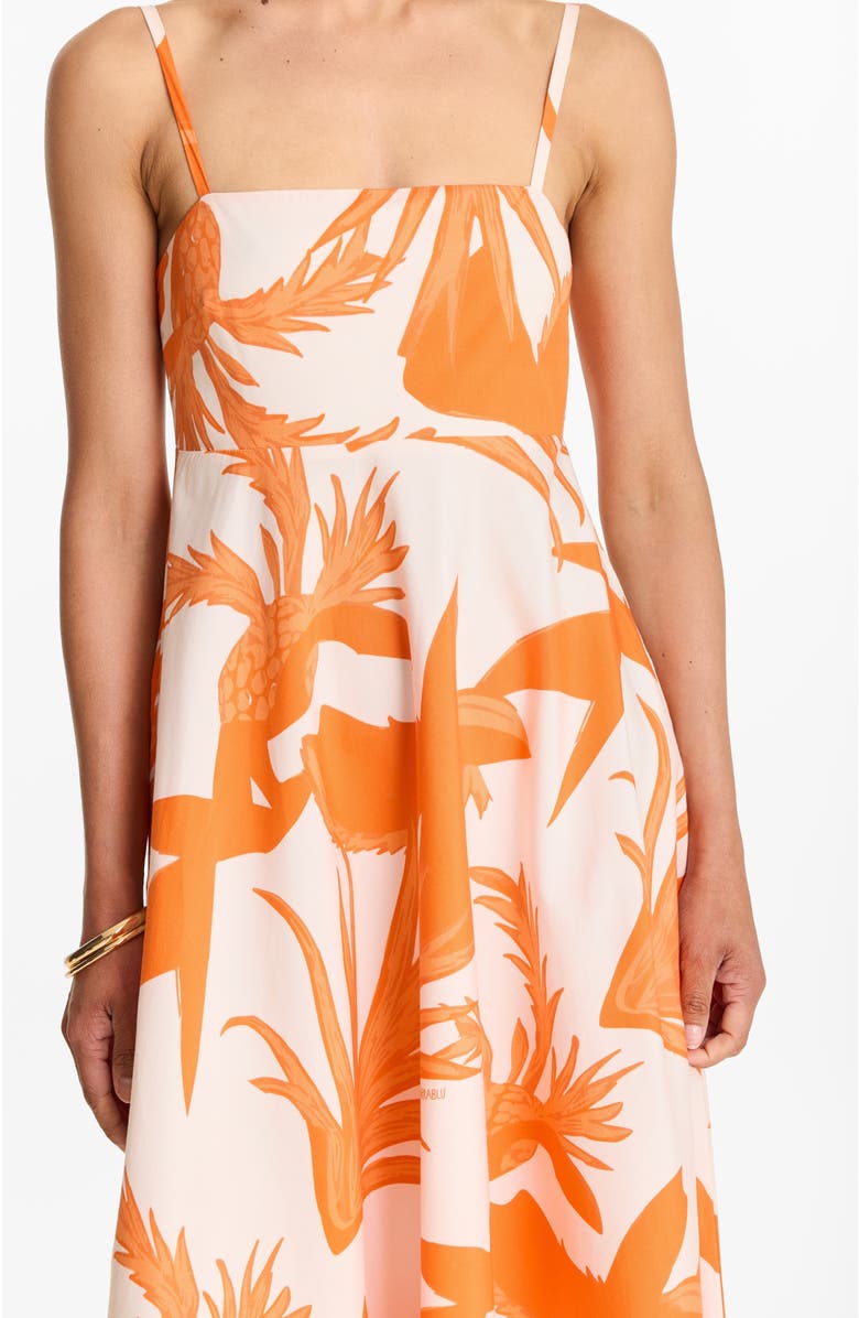 DIARRABLU Printed Cotton Poplin Oria Dress Tiki Orange, Alternate, color, Tiki Orange