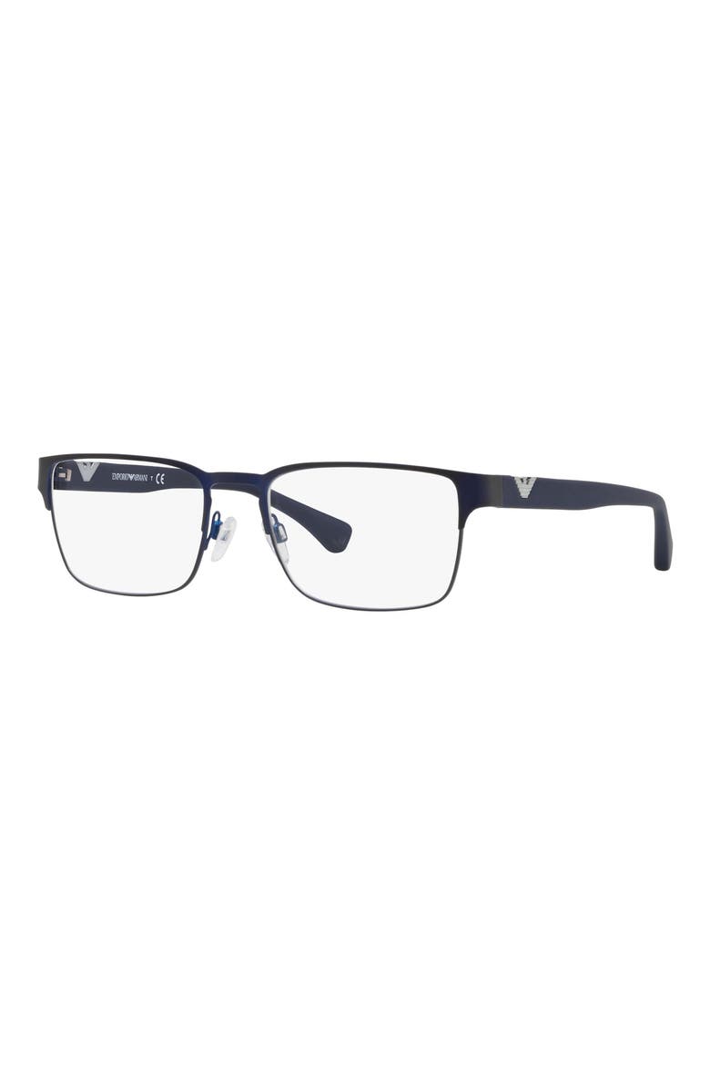 55mm Rectangular Optical Glasses, Alternate, color, MATTE BLUE