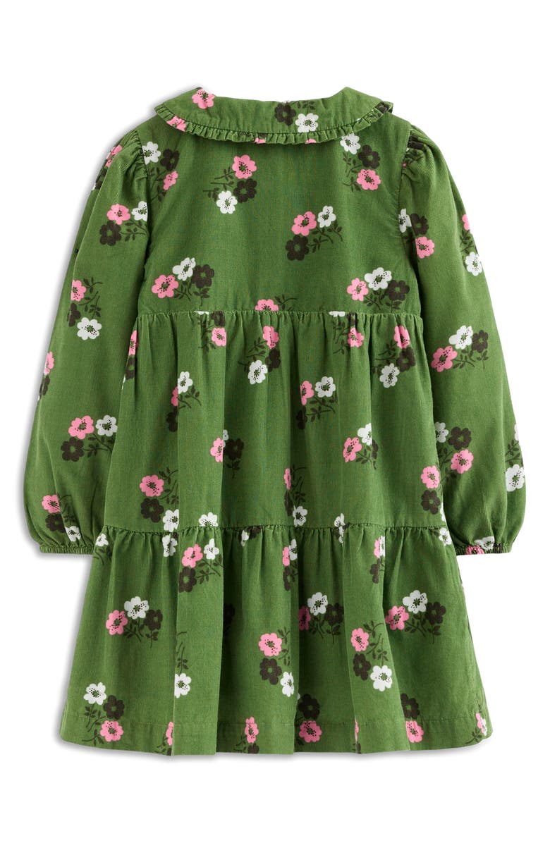 Mini Boden Kids' Collar Corduroy Dress, Alternate, color, Green Ditsy Floral