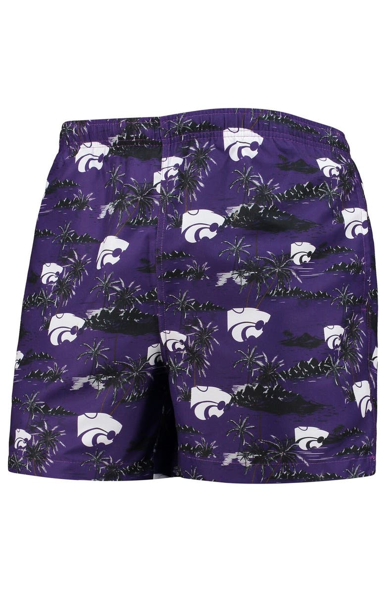 FOCO Men's FOCO Purple Kansas State Wildcats Island Palm Swim Trunks, Alternate, color, 