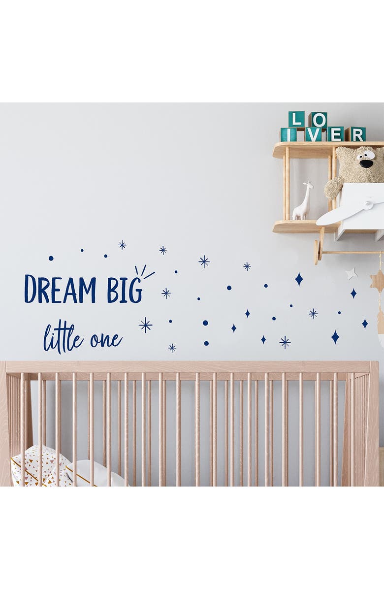 WALPLUS Dream Big Little One Quote Wall Decor - Blue, Alternate, color, 