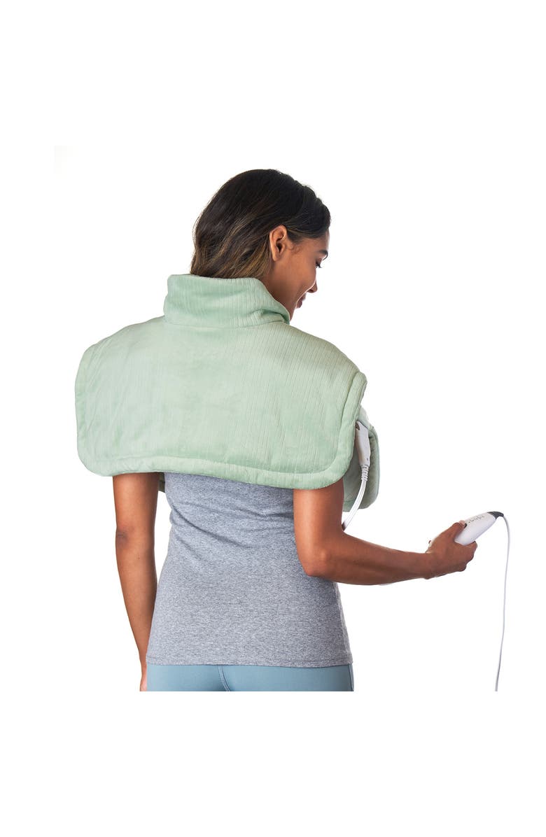 PURE ENRICHMENT Weighted Warmth Neck & Shoulders Heating Wrap, Alternate, color, Jade