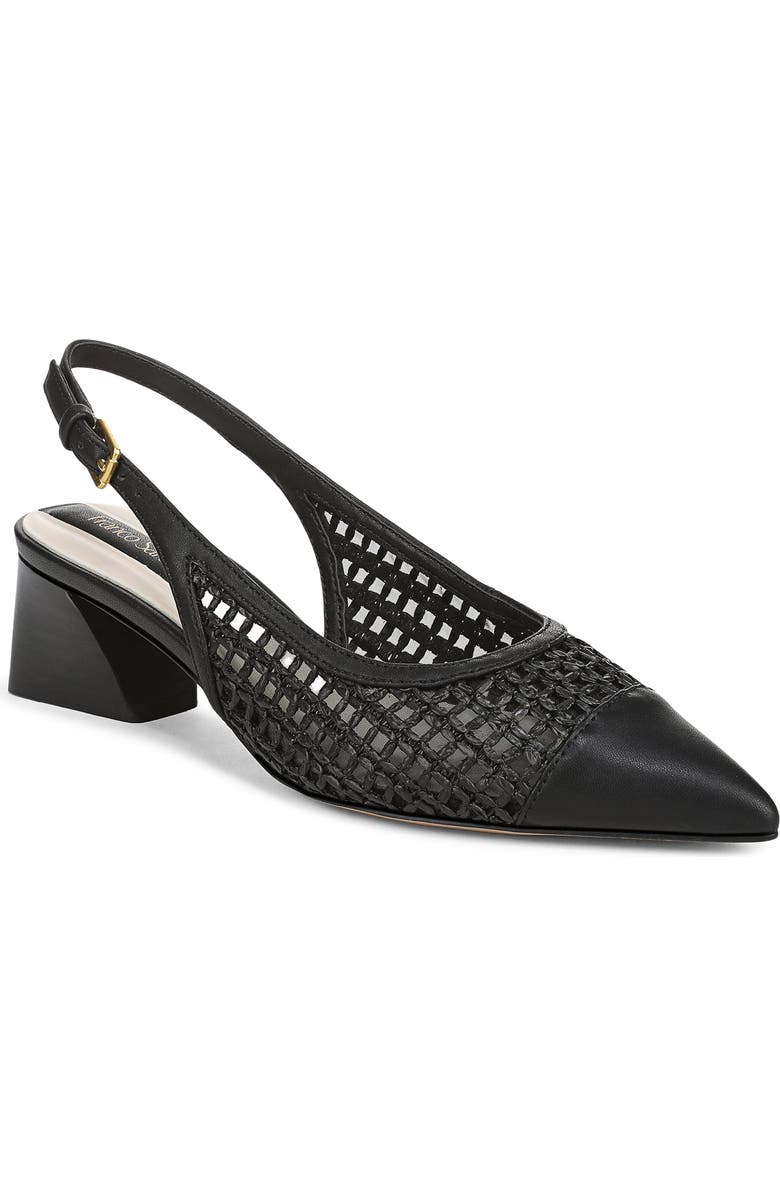 Franco Sarto Racer Slingback Pointed Toe Pump, Main, color, Black/ Black