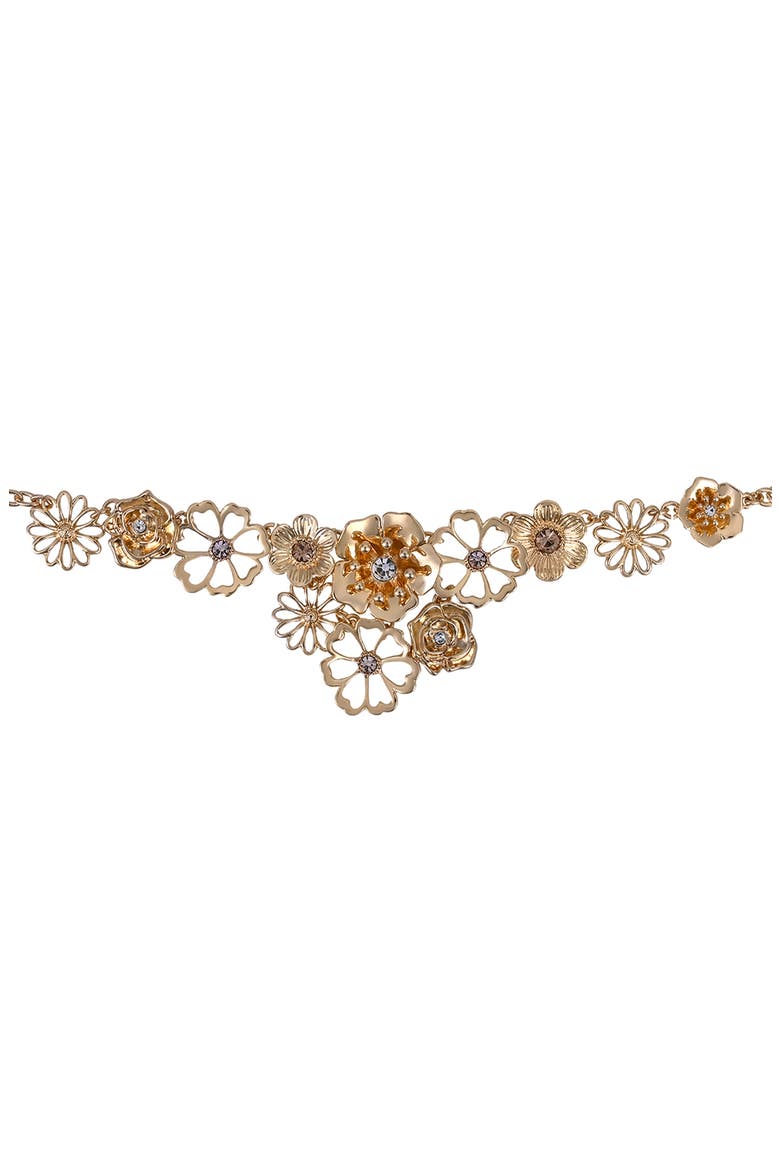 Flower Statement Necklace, Main, color, GOLD