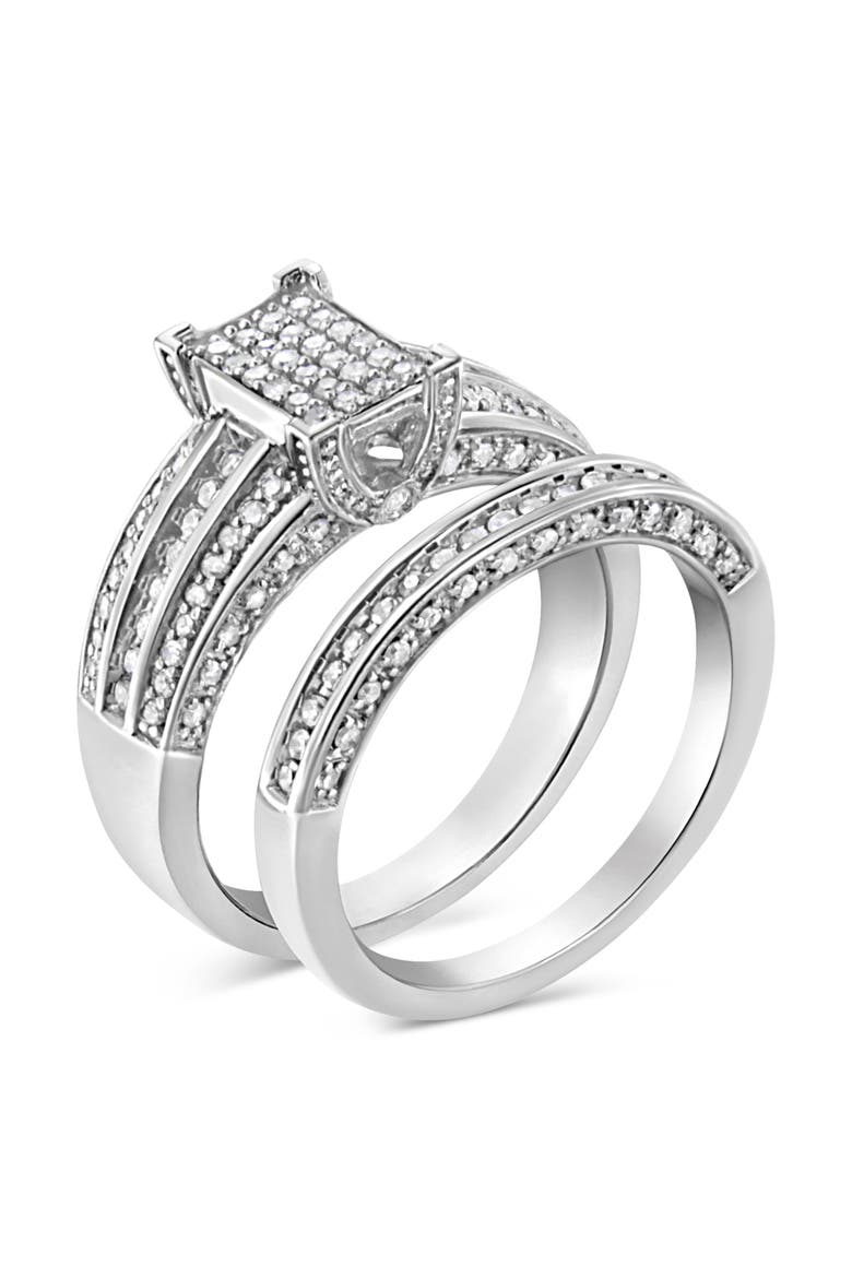 Silver 3/4 Cttw Diamond Composite Engagement Ring, Alternate, color, White