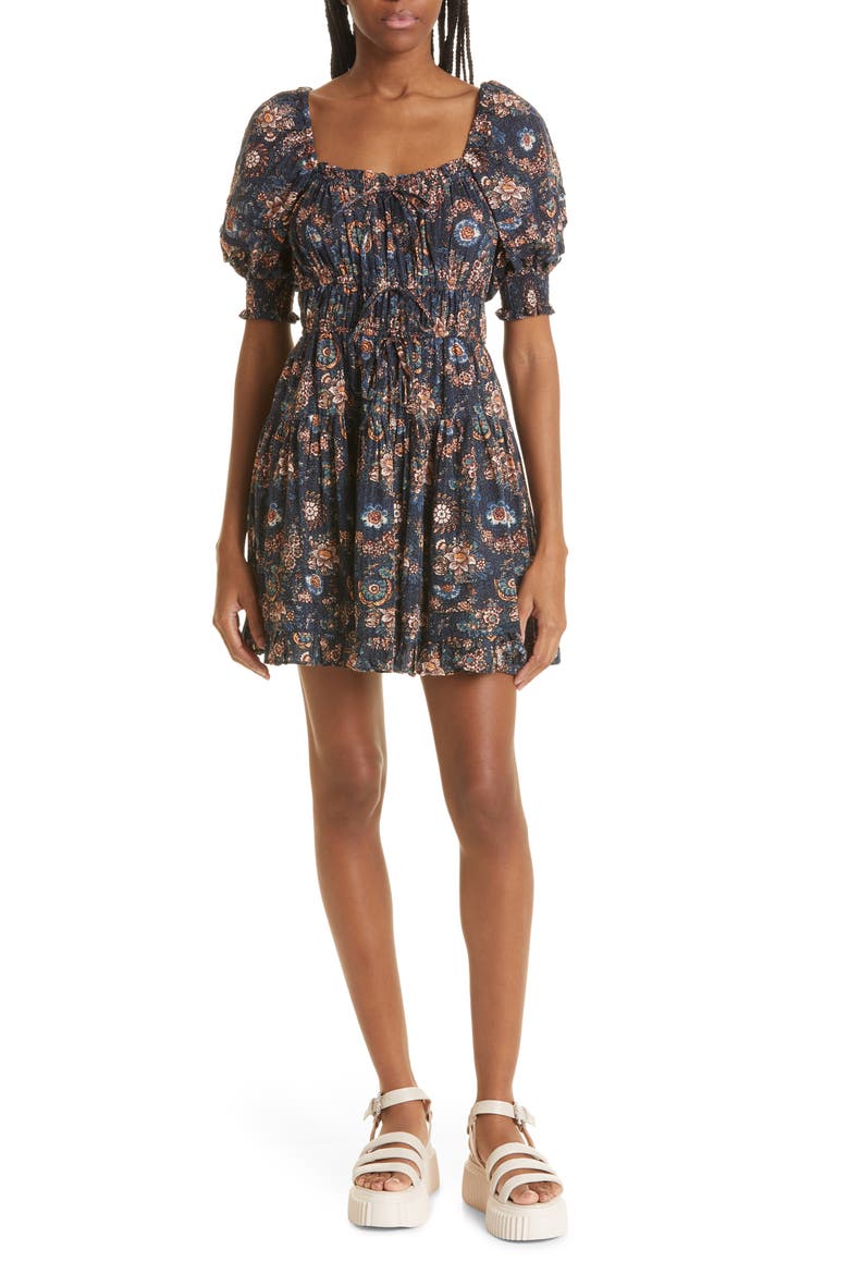 Juniper Floral Minidress, Main, color, TWILIGHT