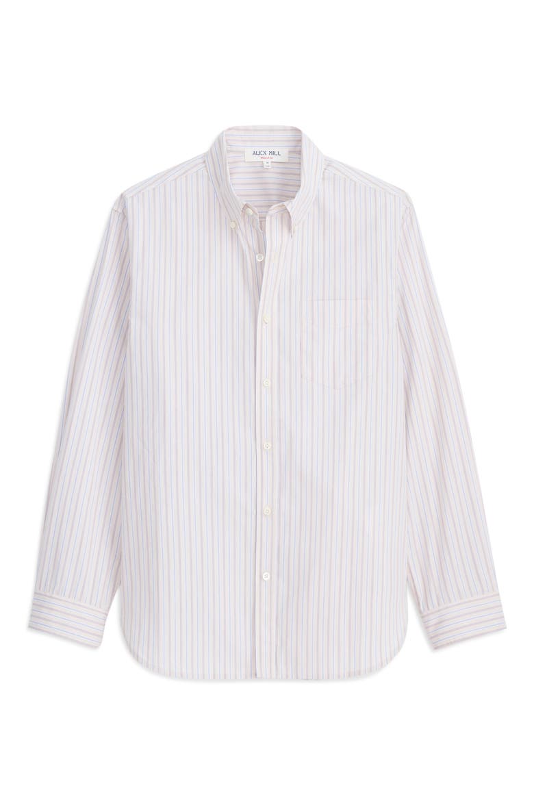 Striped Cotton Poplin Button Down Shirt, Alternate, color, IVORY STRIPE