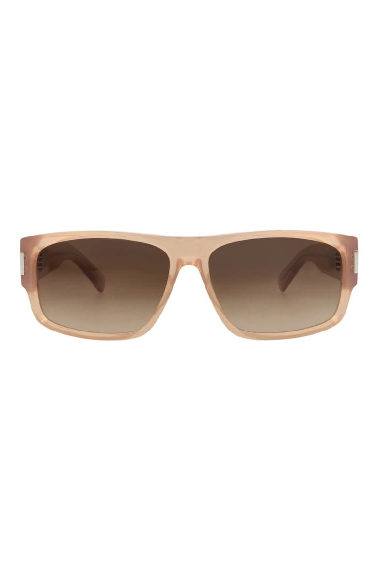 SL 689 53mm Square Sunglasses, Main, color, ORANGE ORANGE BROWN