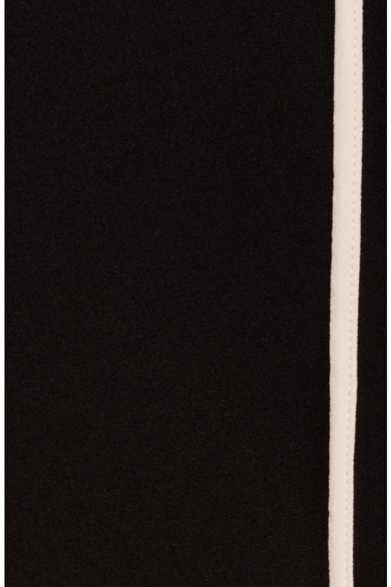 Tie Neck Crepe Dress, Alternate, color, BLACK/ IVORY